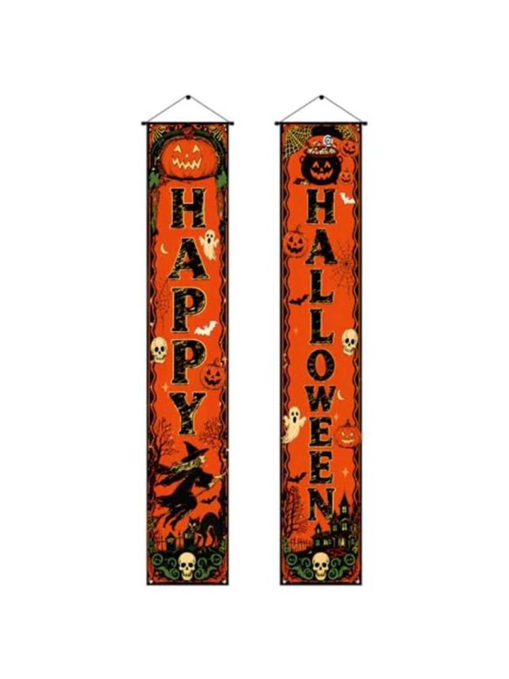 Halloween Porch Banners Happy Halloween Vintage Door Porch Signs